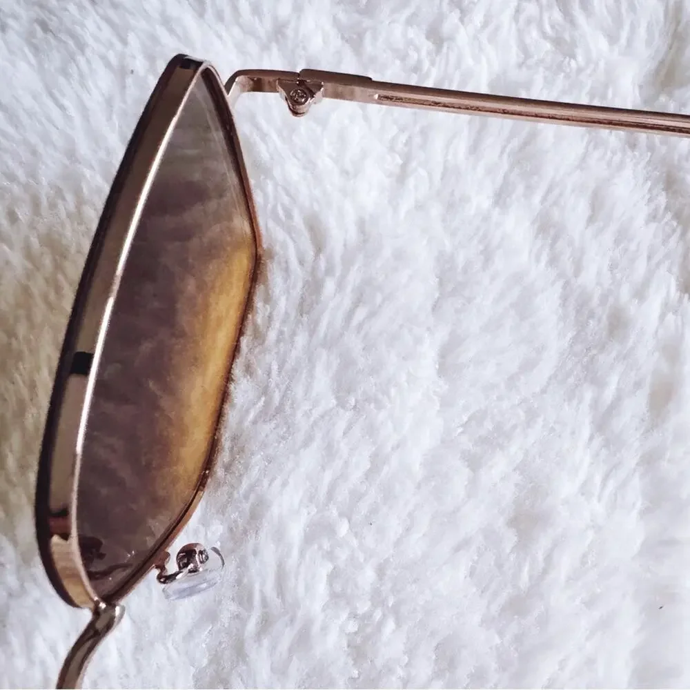Monica Clear Brown Geometric Sunglasses
